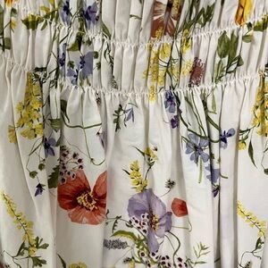 H&M white floral strapless 2022 summer dress size small